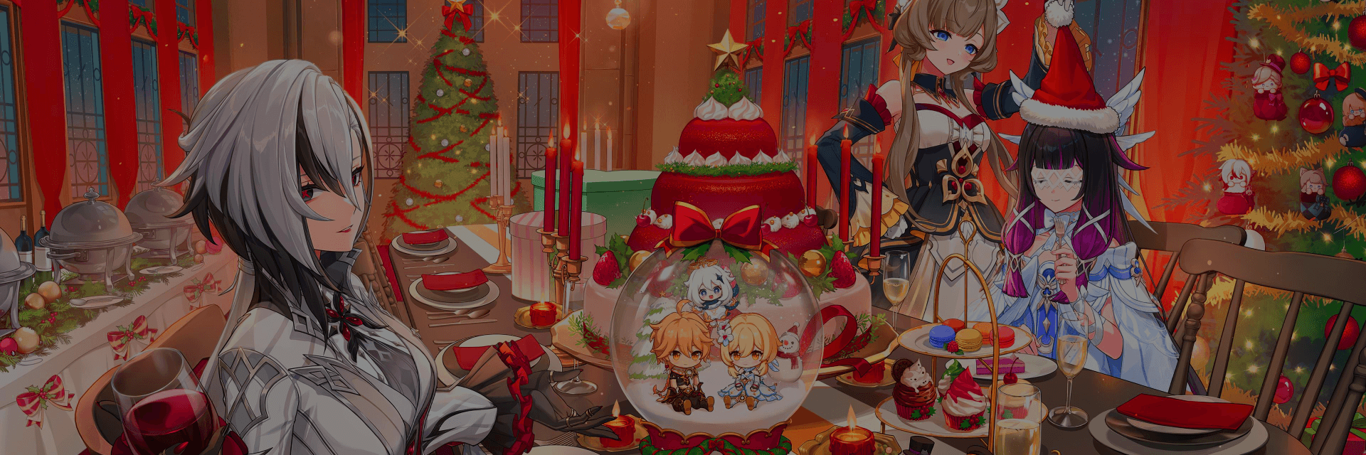 Arlecchino, Sandrone, and Columbina Celebrate Christmas in New Genshin Impact Artwork